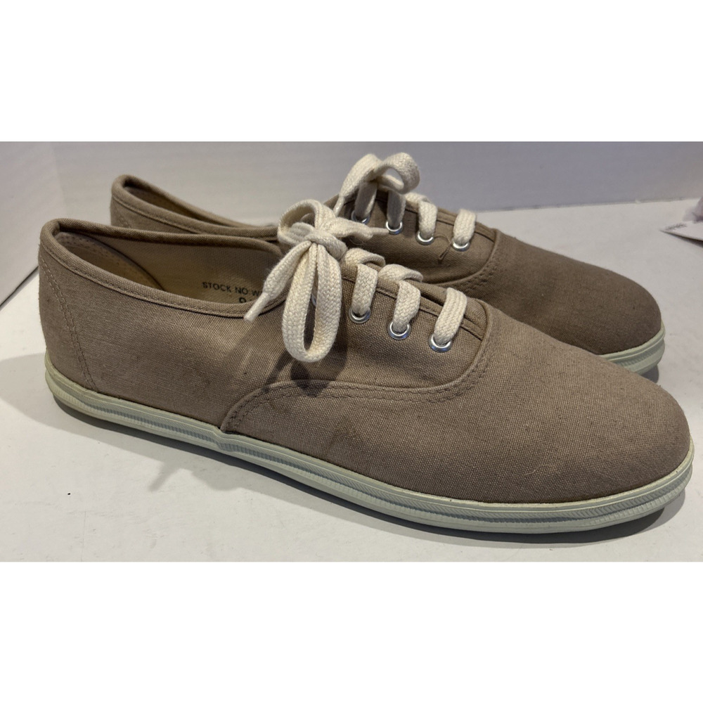 Polo Ralph Lauren 90's Vintage Lace-Up Sneaker US 9.5 Canvas Beige